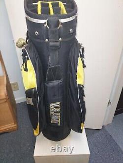 Ray Cook Golf Cart Bag with US Army Logo, Black & Gold-Used