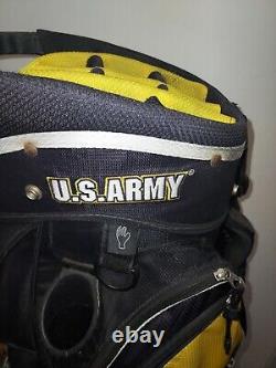 Ray Cook Golf Cart Bag with US Army Logo, Black & Gold-Used