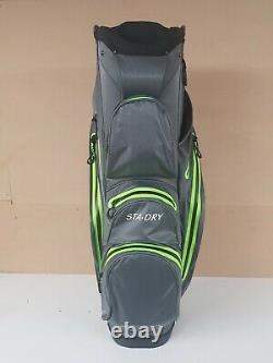 STA-DRY 100% Waterproof 14 WAY Golf Cart Bag LIME/GREY Ultralight RRP£279