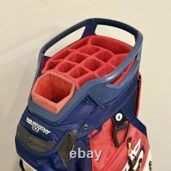 SUN MOUNTAIN C130 Golf Club Cart Bag, 14-Way, EXCELLENT! Red / White / Blue