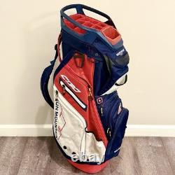 SUN MOUNTAIN C130 Golf Club Cart Bag, 14-Way, EXCELLENT! Red / White / Blue