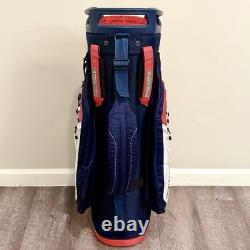 SUN MOUNTAIN C130 Golf Club Cart Bag, 14-Way, EXCELLENT! Red / White / Blue