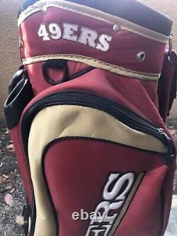 San Francisco 49ers NFL Golf Cart Bag 14 Pocket Divider Red Gold