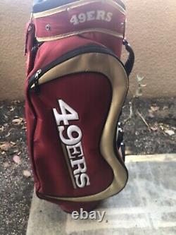 San Francisco 49ers NFL Golf Cart Bag 14 Pocket Divider Red Gold