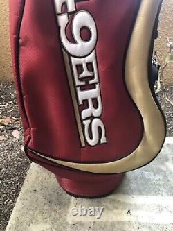 San Francisco 49ers NFL Golf Cart Bag 14 Pocket Divider Red Gold