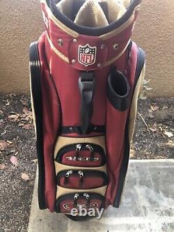 San Francisco 49ers NFL Golf Cart Bag 14 Pocket Divider Red Gold