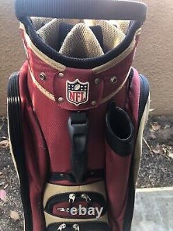 San Francisco 49ers NFL Golf Cart Bag 14 Pocket Divider Red Gold
