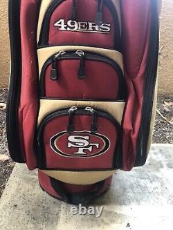 San Francisco 49ers NFL Golf Cart Bag 14 Pocket Divider Red Gold