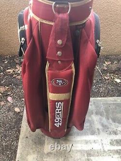 San Francisco 49ers NFL Golf Cart Bag 14 Pocket Divider Red Gold