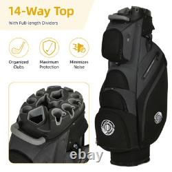 Shopsource 14 Way Golf Cart Bag, Molded Top Club Bags with Full-length Dividers Shopsource 14 Way Golf Cart Bag, Molded Top Club Bags with Full-length Dividers