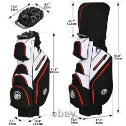 Shopsource 14 Way Golf Cart Bag, Molded Top Club Bags with Full-length Dividers