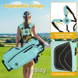 Shopsource 14-Way Golf Stand Bag, Padded Strap & Rain Cover