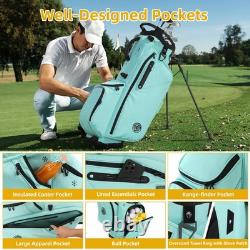Shopsource 14-Way Golf Stand Bag, Padded Strap & Rain Cover