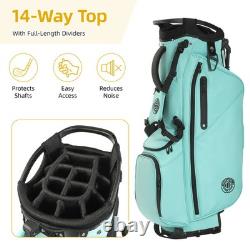 Shopsource 14-Way Golf Stand Bag, Padded Strap & Rain Cover