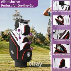 Shopsource 14-Way T-Lock Golf Cart Bag With Full-Length Dividers & Rain Hood