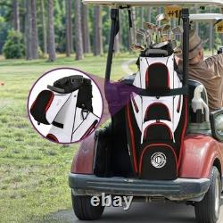 Shopsource 14-Way T-Lock Golf Cart Bag With Full-Length Dividers & Rain Hood