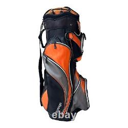 Slazenger Orange Black Golf Cart Bag 14 Way Div Padded Shoulder Strap 8 Pockets