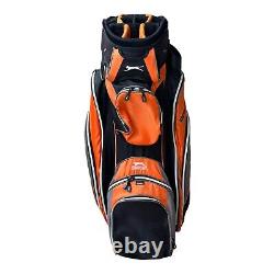 Slazenger Orange Black Golf Cart Bag 14 Way Div Padded Shoulder Strap 8 Pockets