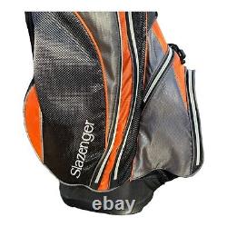 Slazenger Orange Black Golf Cart Bag 14 Way Div Padded Shoulder Strap 8 Pockets