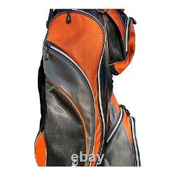 Slazenger Orange Black Golf Cart Bag 14 Way Div Padded Shoulder Strap 8 Pockets