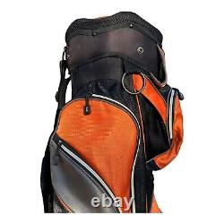 Slazenger Orange Black Golf Cart Bag 14 Way Div Padded Shoulder Strap 8 Pockets