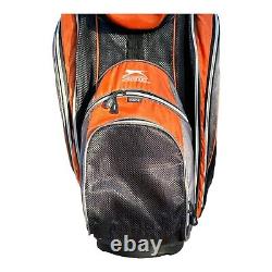 Slazenger Orange Black Golf Cart Bag 14 Way Div Padded Shoulder Strap 8 Pockets