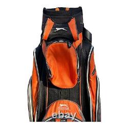 Slazenger Orange Black Golf Cart Bag 14 Way Div Padded Shoulder Strap 8 Pockets