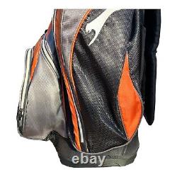 Slazenger Orange Black Golf Cart Bag 14 Way Div Padded Shoulder Strap 8 Pockets