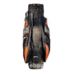 Slazenger Orange Black Golf Cart Bag 14 Way Div Padded Shoulder Strap 8 Pockets