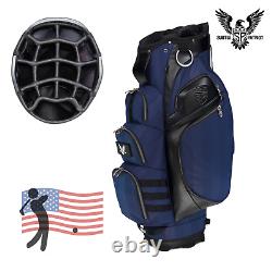 Subtle Patriot Covert Golf Cart Bag for ridingwith 15 clubs / dividers USA Blue