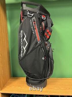 Sun Mountain 2024 C-130 Golf Cart Bag 14-Way Cart Bag Black/ Steel/rush Red