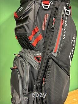 Sun Mountain 2024 C-130 Golf Cart Bag 14-Way Cart Bag Black/ Steel/rush Red