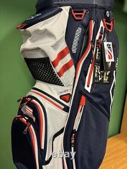 Sun Mountain 2024 C-130 Golf Cart Bag 14-Way Cart Bag NAVY / WHITE / RED USA