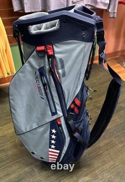 Sun Mountain 2024 C-130 Golf Cart Bag 14-Way Stand Bag PATRIOT USA Flag Red Blue