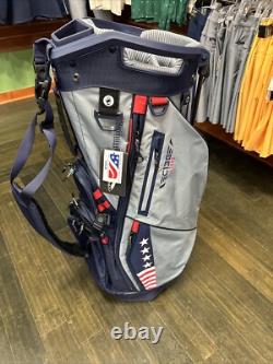 Sun Mountain 2024 C-130 Golf Cart Bag 14-Way Stand Bag PATRIOT USA Flag Red Blue