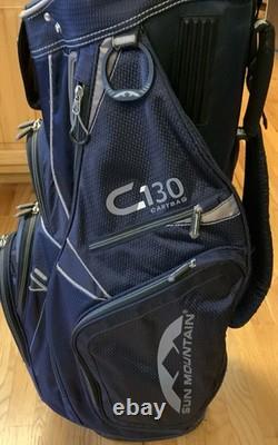 Sun Mountain C-130 14-Way Dark Blue Golf Cart Bag with Rain Cover