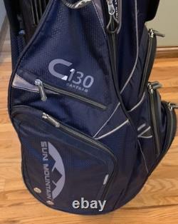 Sun Mountain C-130 14-Way Dark Blue Golf Cart Bag with Rain Cover