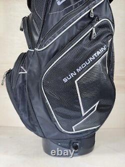 Sun Mountain C-130 Black Cart Bag 14 Way With Rain Cover