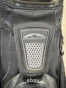 Sun Mountain C-130 Black Cart Bag 14 Way With Rain Cover