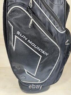 Sun Mountain C-130 Black Cart Bag 14 Way With Rain Cover