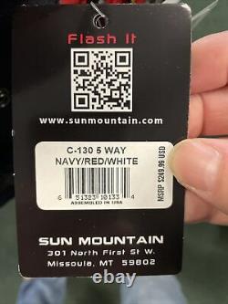 Sun Mountain C-130 Cart Bag 5 Way Top USA red /white /blue NEW! In Stock