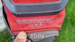 Sun Mountain C-130 Golf Cart Bag 14 Way Divider Red Gray With Rain Hood CLEAN