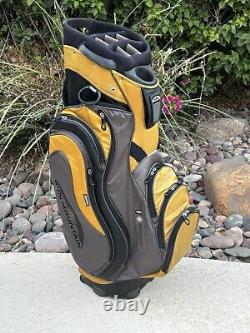 Sun Mountain C-130 Golf Cart Bag 14 Way Divider Yellow Black Grey