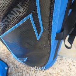 Sun Mountain C-130 Golf Cart Bag 14 Way Divider with Strap Black Blue + Rain Cover