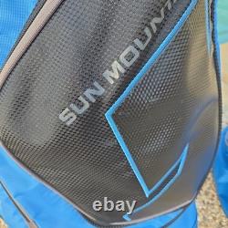 Sun Mountain C-130 Golf Cart Bag 14 Way Divider with Strap Black Blue + Rain Cover