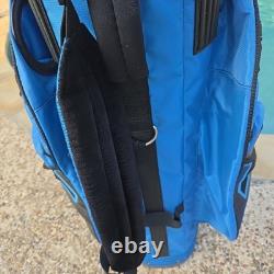 Sun Mountain C-130 Golf Cart Bag 14 Way Divider with Strap Black Blue + Rain Cover