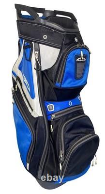 Sun Mountain C130 14 Way Blue & White Golf Cart Club Stand Bag with Shoulder Strap