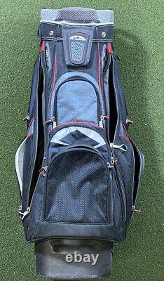Sun Mountain C130 Cart Golf Bag Black Gray Red 14-Way Divide Strap