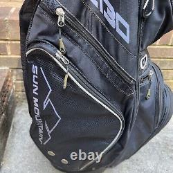 Sun Mountain C130 Golf Cart Bag 14 Way with Strap- Black/Blue Broken Zipper