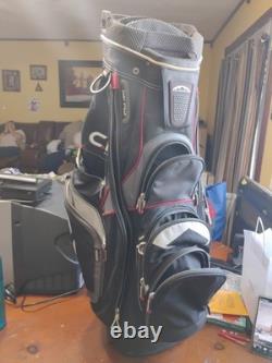 Sun Mountain C130 Golf Club Cart Bag 14-Way Black/ Red WithCover, Excellent Cond